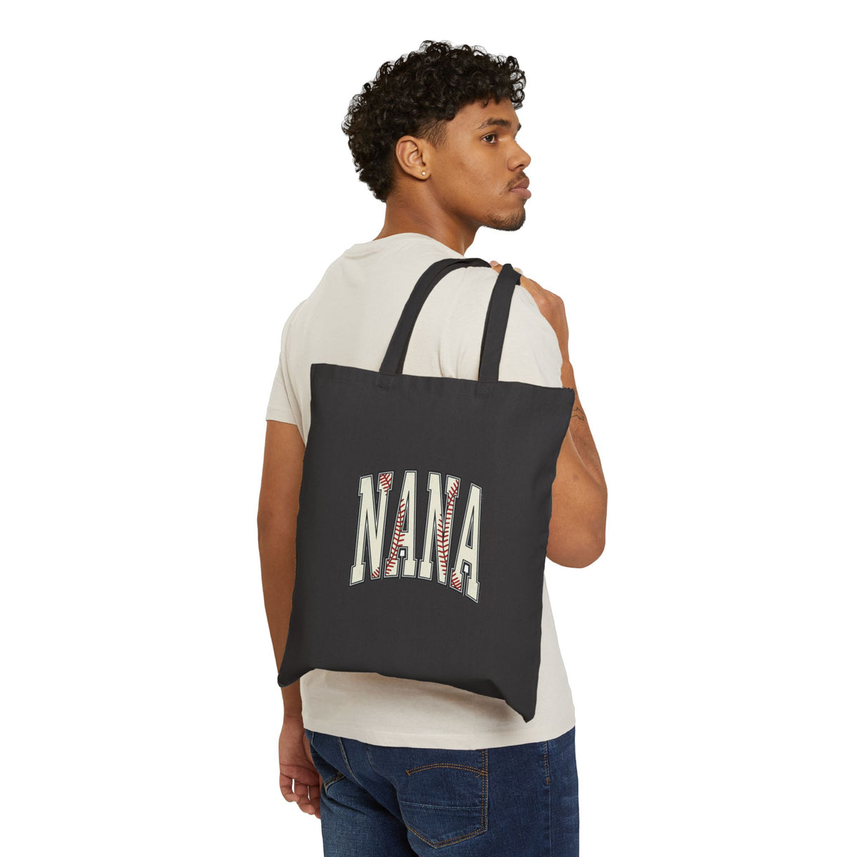 NANA Varsity Lettering Tote | Baseball Stitching, Diamond Pattern